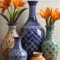 Mexican Talavera Pottery Vases 001