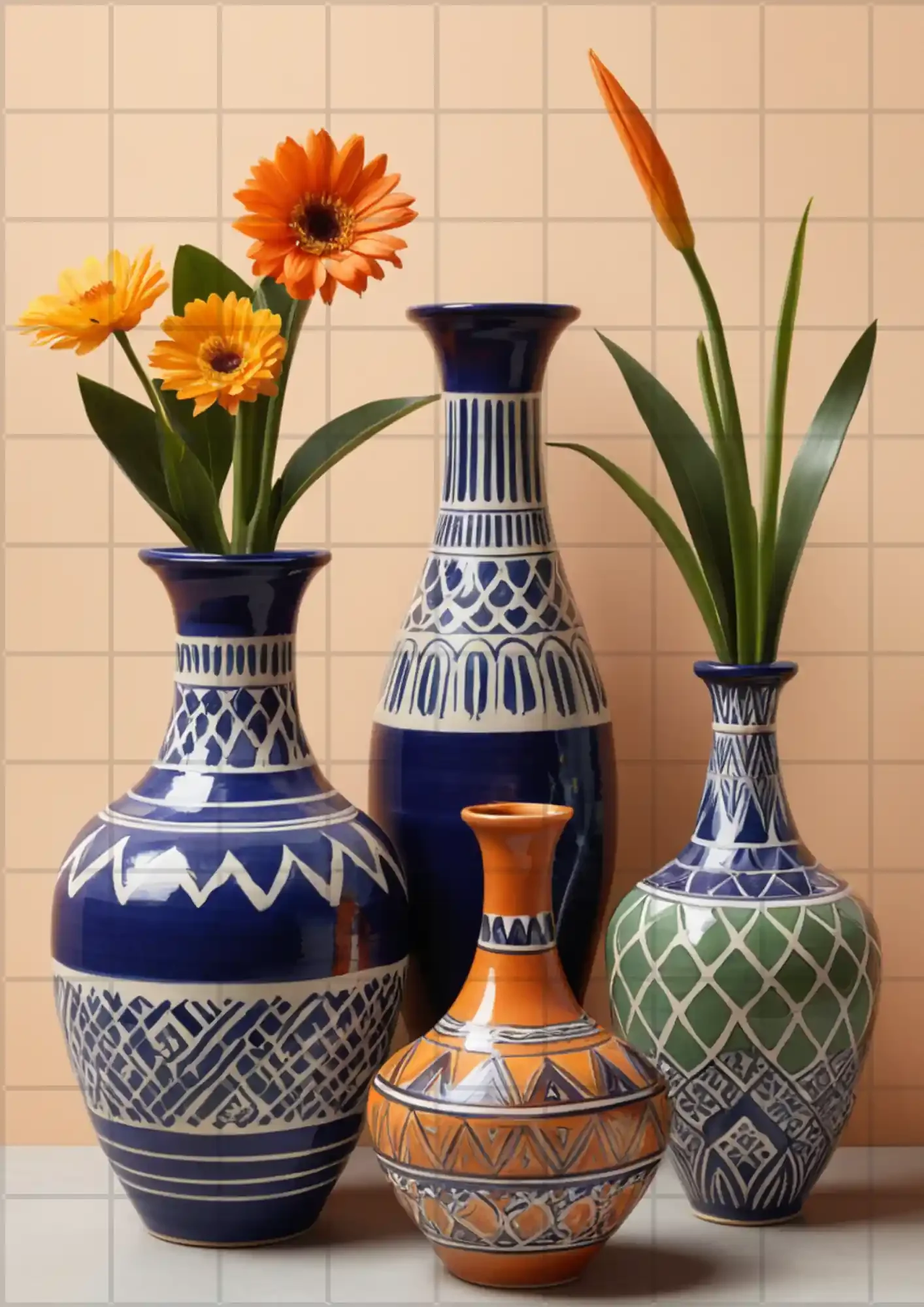 Mexican talavera pottery vases 003